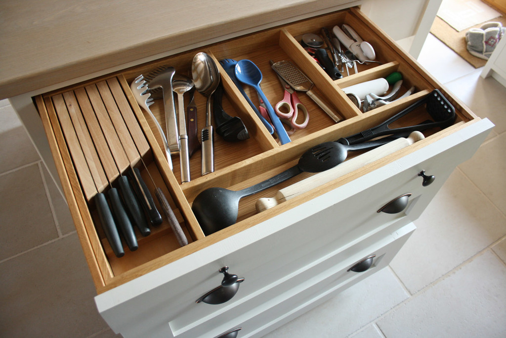 bespoke handmade kitchen cultery drawer